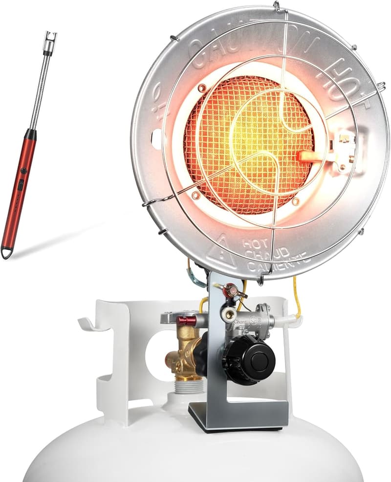 Portable Propane Radiant Heater with Windproof Lighter, 18,000 BTU
