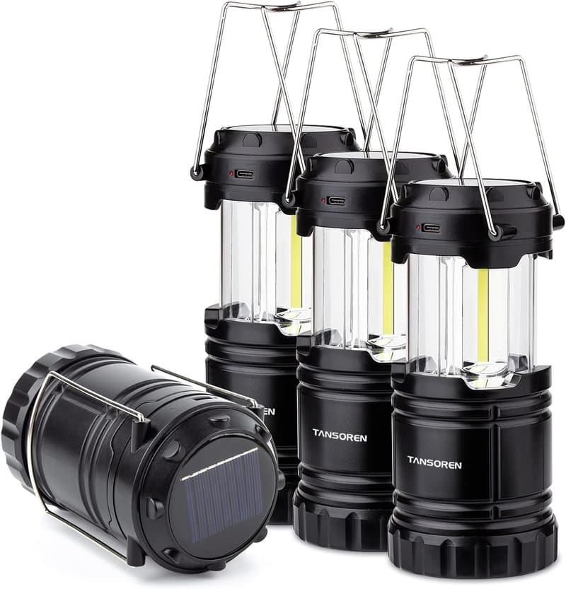USB Rechargeable Solar Lanterns - 4 Pack Emergency Lights