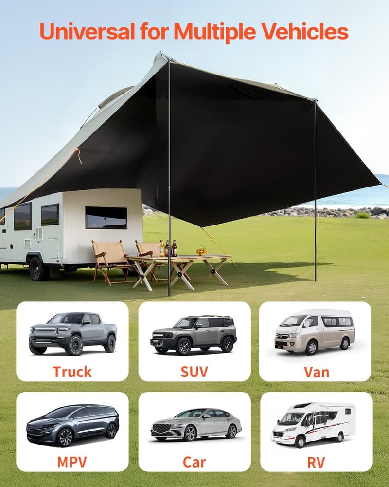 VEVOR Versatility Camping Tent - UV50+ Auto Canopy Awning