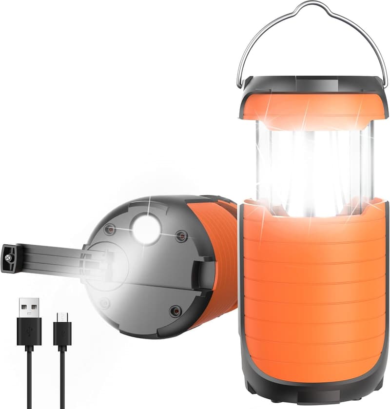 Rechargeable Solar Camping Lantern - 5000mAh, Waterproof, USB