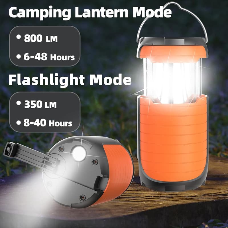 Rechargeable Solar Camping Lantern - 5000mAh, Waterproof, USB