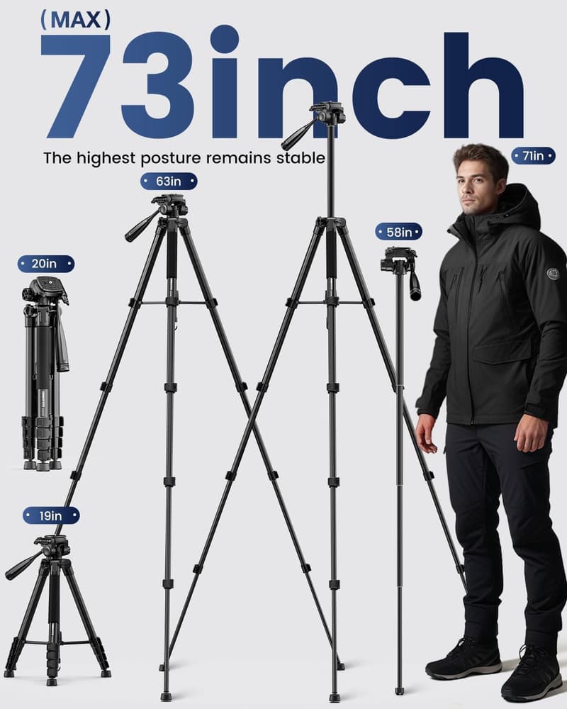 Professional Aluminum Tripod with Monopod and Phone Holder