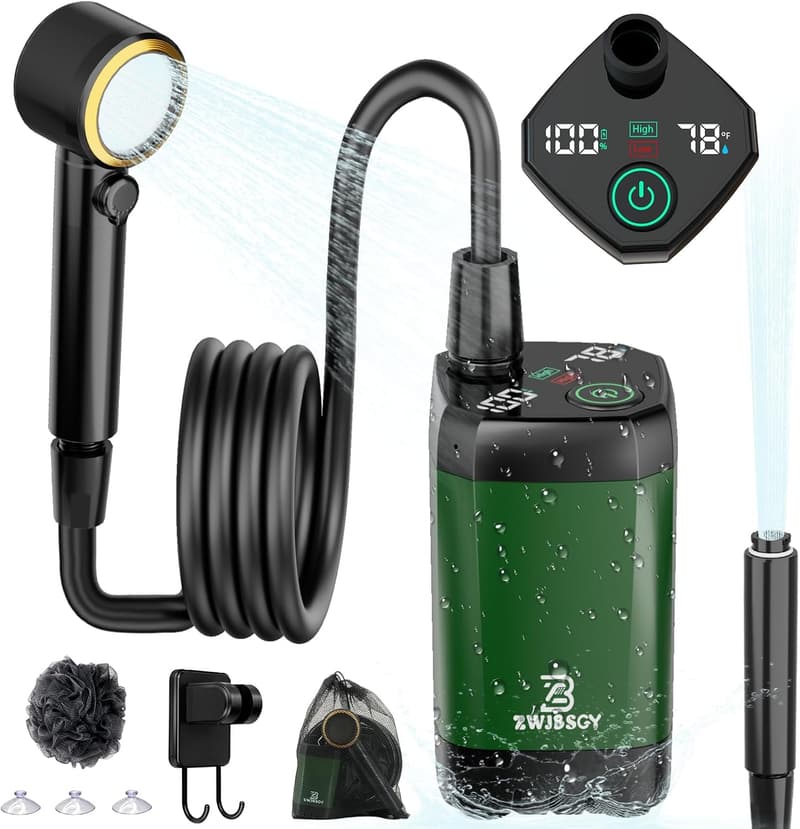 Rechargeable Electric Camping Shower with Digital Display