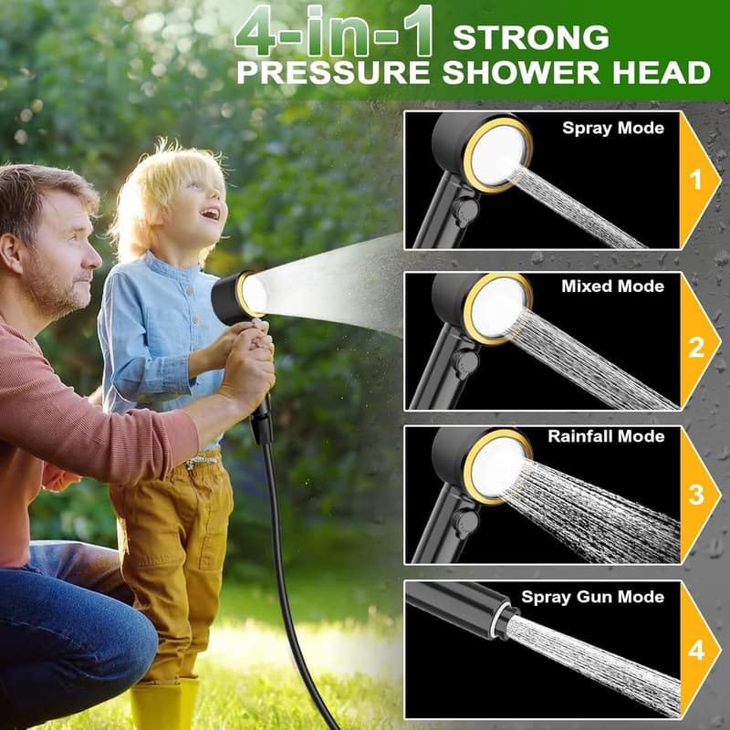 Rechargeable Electric Camping Shower with Digital Display