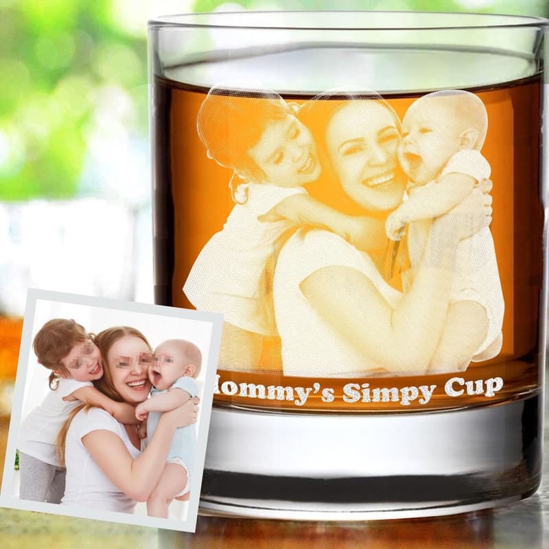 Personalized Photo Whiskey Glass for Father's Day