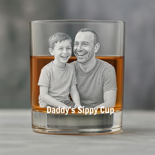 Personalized Photo Whiskey Glass for Father's Day