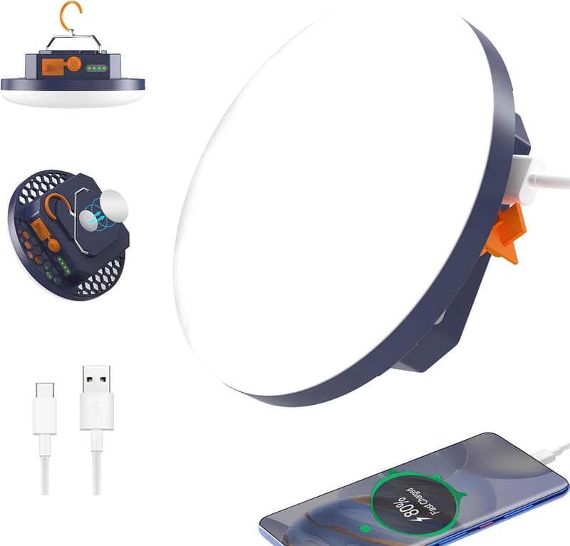 Rechargeable 10000mAh LED Camping Lantern - IPX4 Waterproof