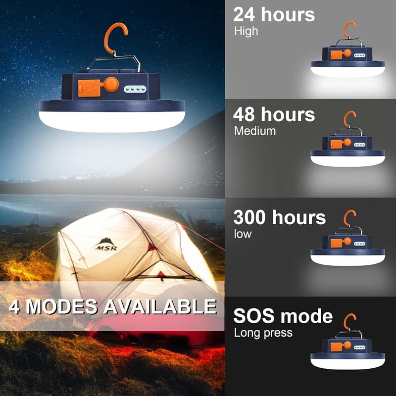 Rechargeable 10000mAh LED Camping Lantern - IPX4 Waterproof