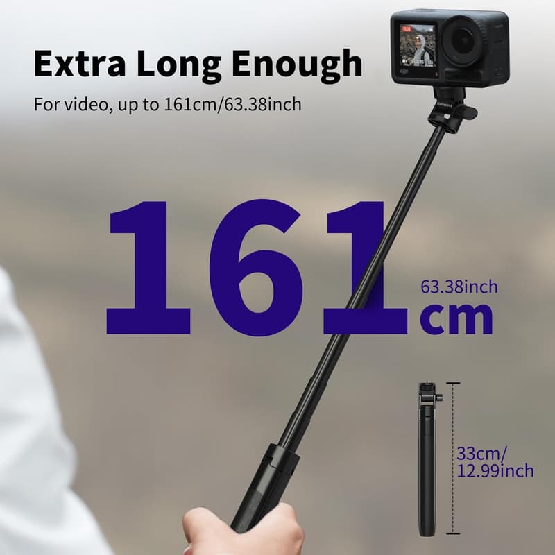 Extendable Selfie Stick Tripod for GoPro and Action Cameras