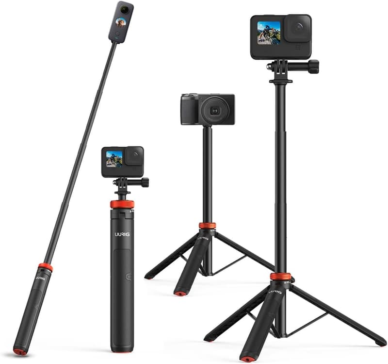 Telescopic Selfie Stick with Tripod for GoPro & Insta360