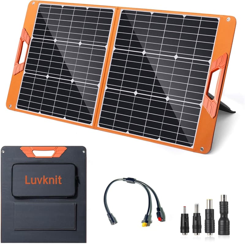 100W Portable Foldable Solar Charger - 24% Efficiency, USB Outputs