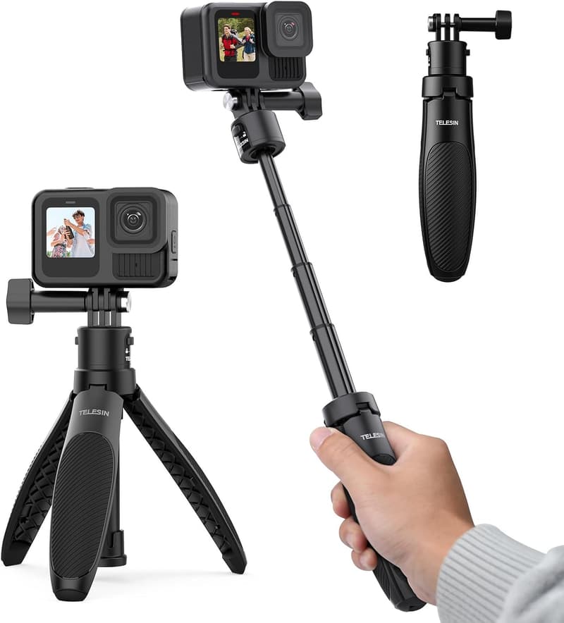 Extendable Selfie Stick Tripod for GoPro & Action Cameras