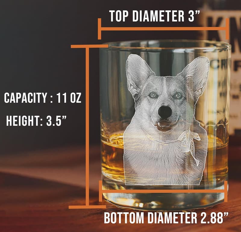 Father's Day Personalized Etched Whiskey Glass - Custom Gift for Him