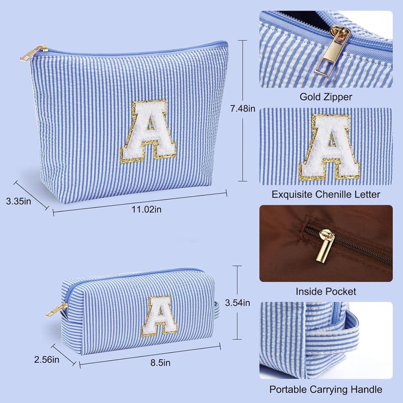 Best Friend Birthday Gift: Blue Makeup Bag Organizer