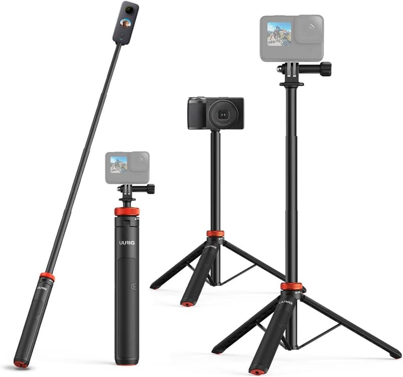 Extendable Selfie Stick Tripod for GoPro and Action Cameras (50.7'')