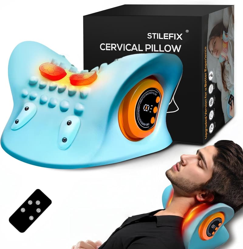 Portable Neck Massager Pillow with Heat & 3 Modes - Father's Day Gift