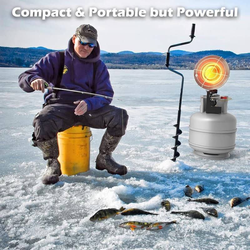 Portable Camping Propane Heater, 6200 BTU with Electric Ignition
