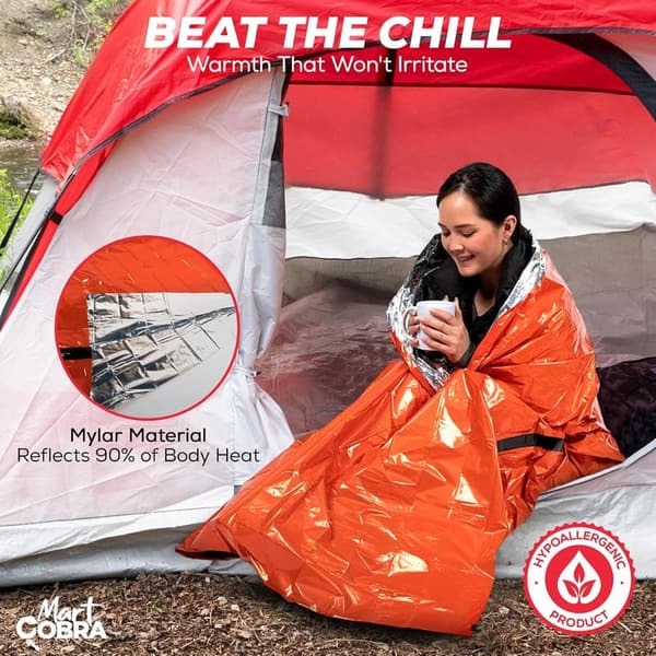 Emergency Sleeping Bag Set - Waterproof Mylar Bivy Sacks (3-Pack)
