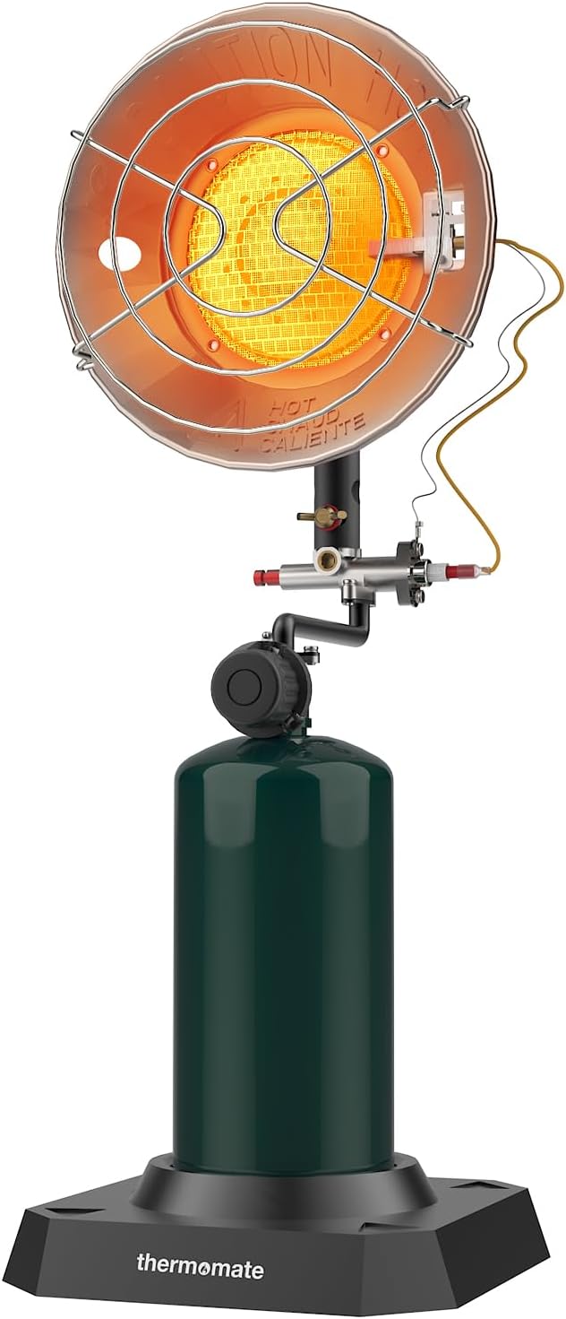 Portable Outdoor Propane Heater - 15000 BTU with Tip-Over Switch