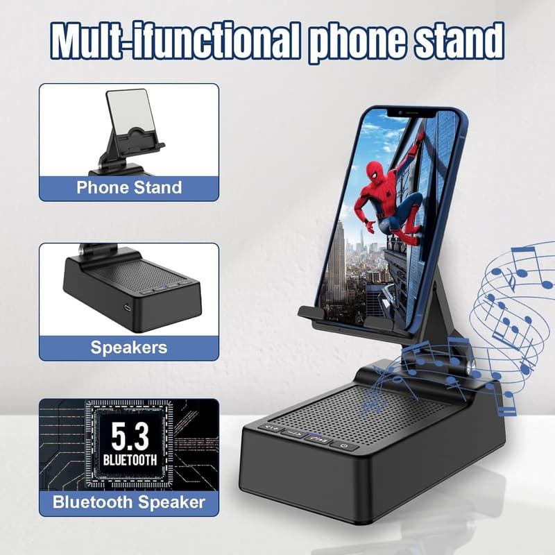Wireless Bluetooth Speaker & Phone Stand for Him