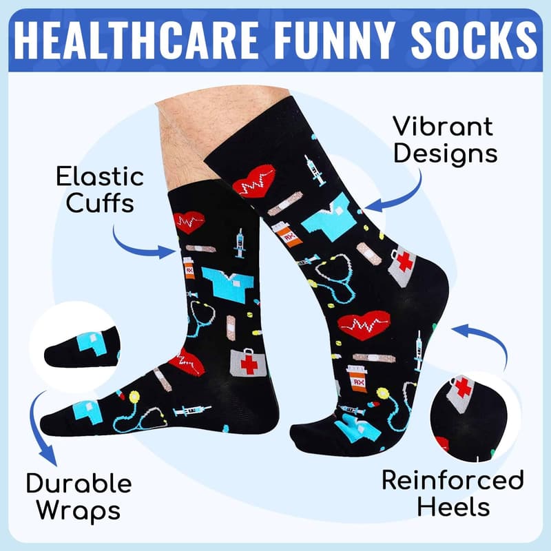 Flamingo Cat Lover Socks Gift Set for Men (2 Pack)