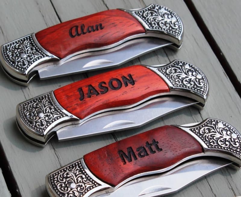 Personalized Rosewood Pocket Knife for Groomsmen