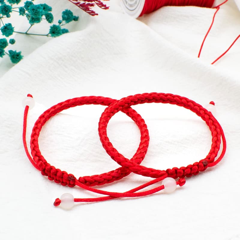 Handmade Red String Bracelets for Couples - Kabbalah Good Luck