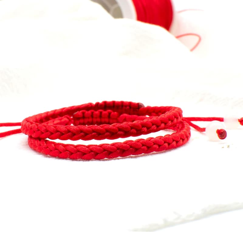 Handmade Red String Bracelets for Couples - Kabbalah Good Luck