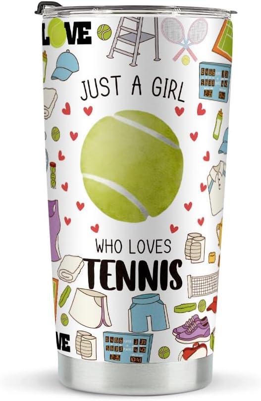 Tennis Gift Tumbler for Girls | 20oz Stainless Steel Birthday/Christmas