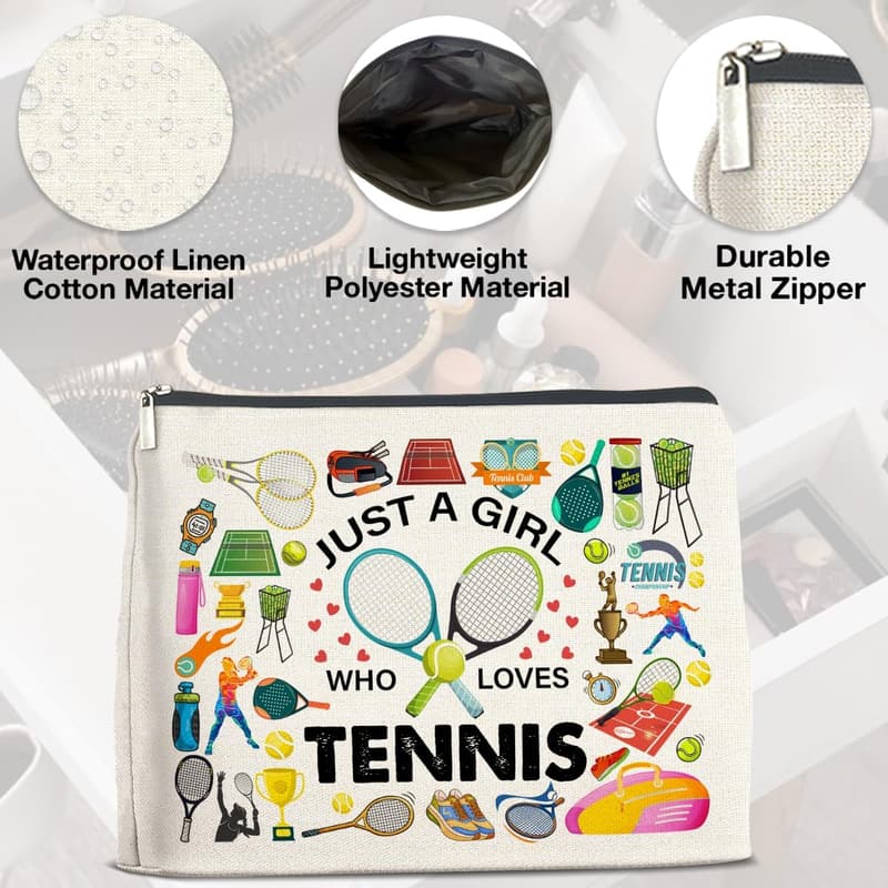 Tennis Lover Cosmetic Bag - Perfect Gift for Girls and Women