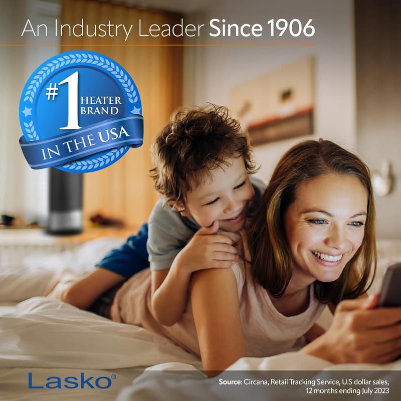 Lasko 1500W Oscillating Ceramic Tower Space Heater with Remote