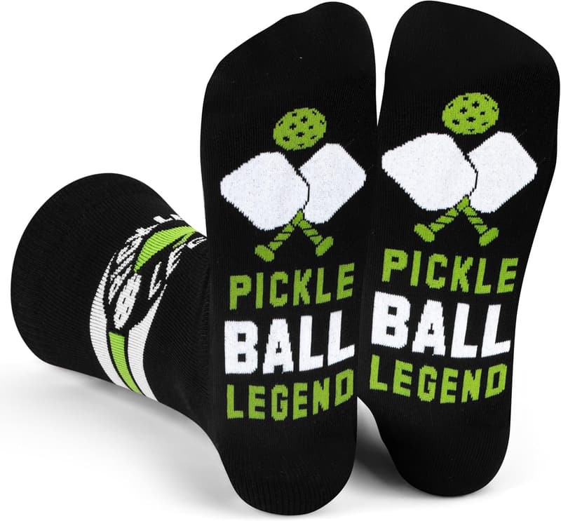 Funny Pickleball Socks for Adults - Crew Length, One Size