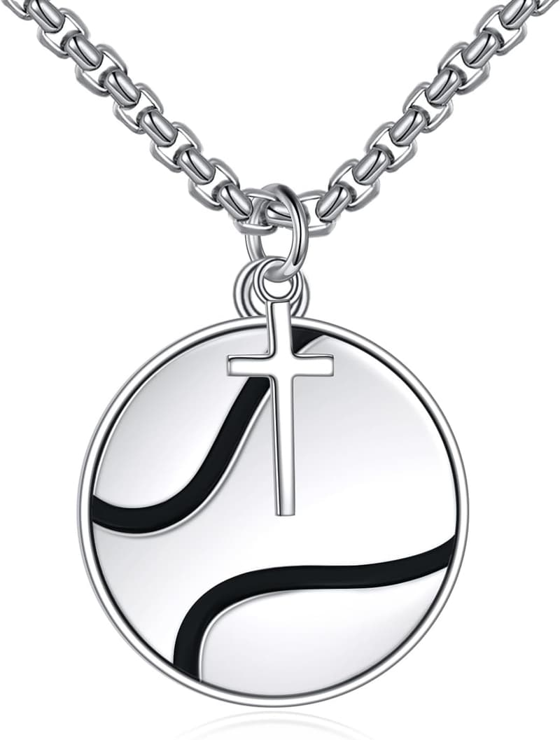 Never Give Up Sterling Silver Sport Necklace for Men & Women