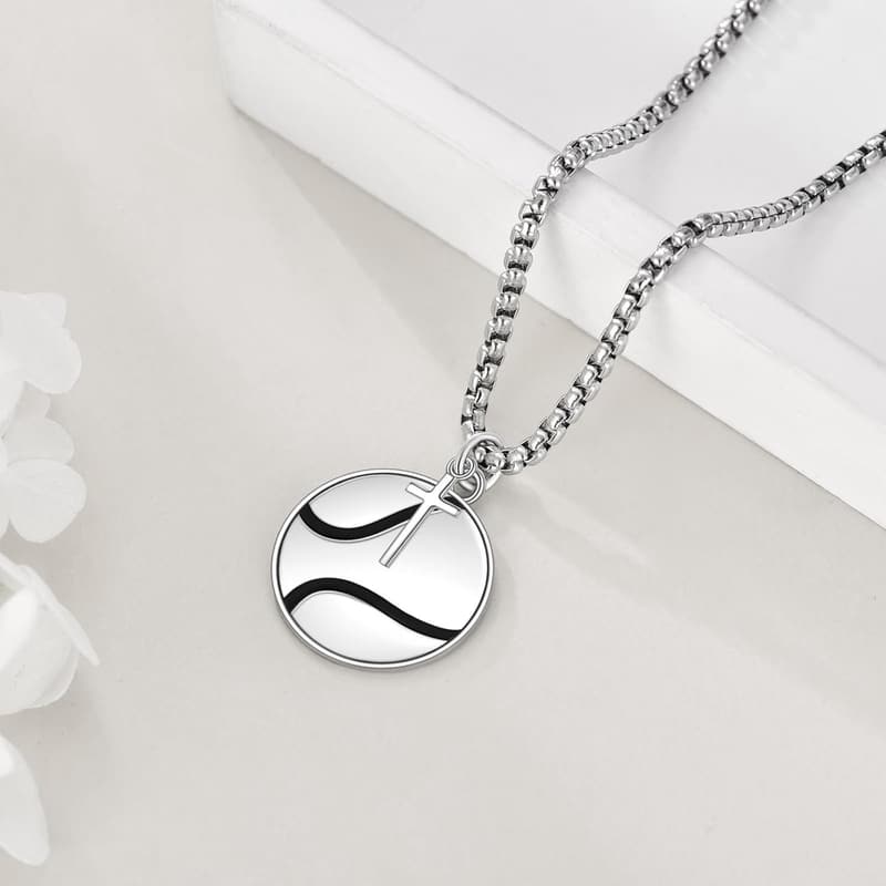 Never Give Up Sterling Silver Sport Necklace for Men & Women