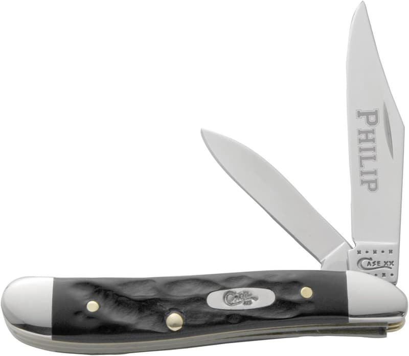 Personalized Black Peanut Pocket Knife with Free Engraving