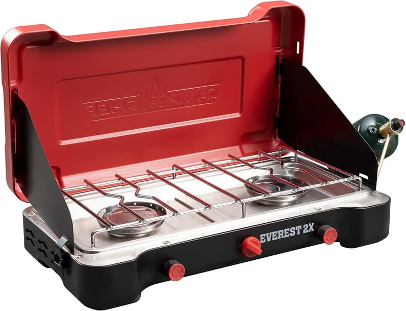 Portable Two-Burner Camp Stove - 20,000 BTU Output