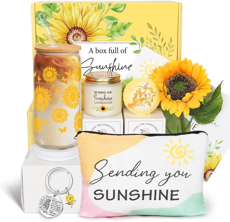 Sunflower Gift Basket for Women - Inspirational Get Well Soon
