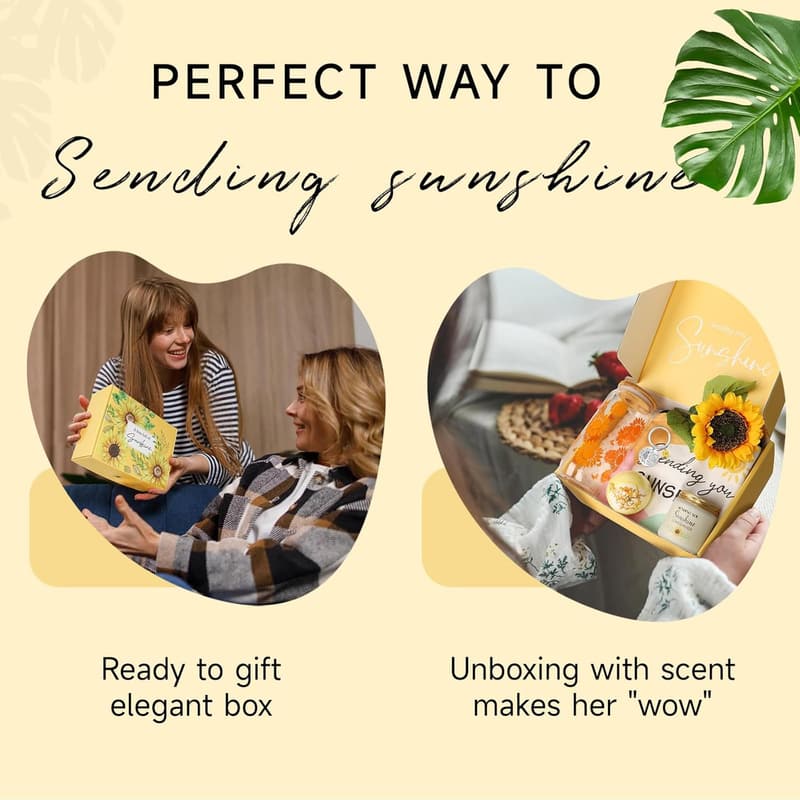 Sunflower Gift Basket for Women - Inspirational Get Well Soon