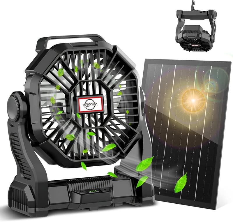 Portable 9-Inch Camping Fan with LED Lantern and USB-C