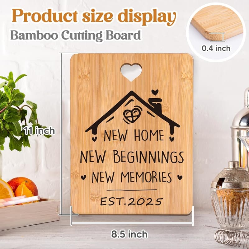 Housewarming Gift: Engraved Bamboo Cutting Board for Couples