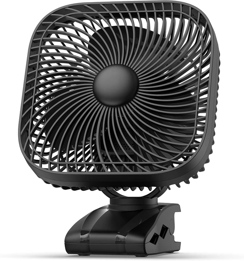 Portable 8-inch Rechargeable Fan with Light - 20000mAh, 4 Speeds