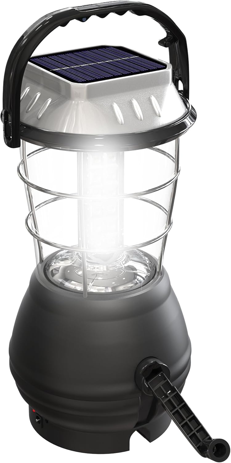 Camping Solar Lantern - Hand Crank & Rechargeable LED Light