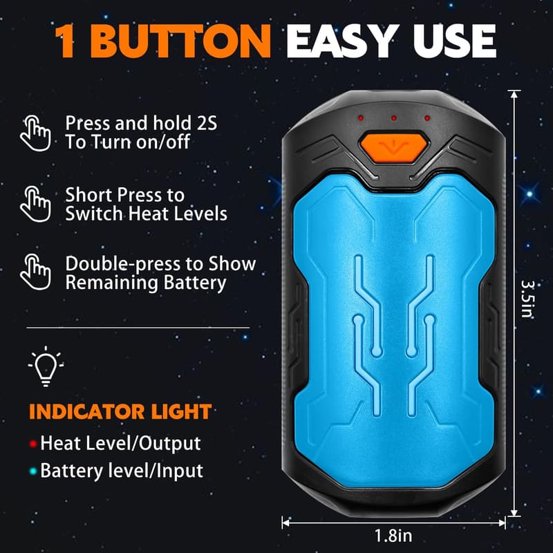 Rechargeable USB Hand Warmers 20 Hrs - 2 Pack for Outdoor Use