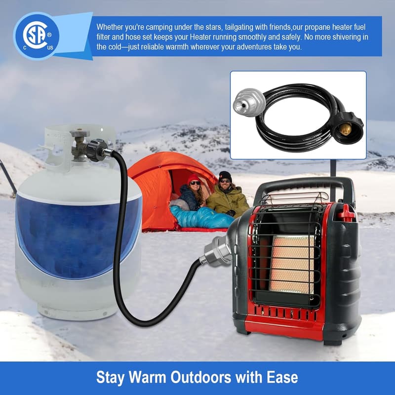 Propane Fuel Filter & 6FT Hose for Buddy Series Heaters