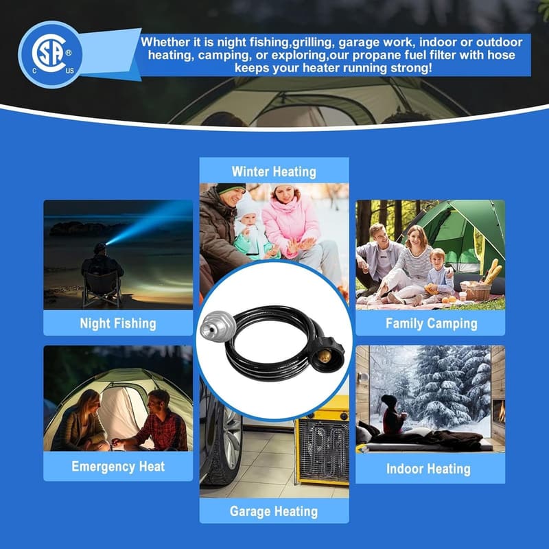 Propane Fuel Filter & 6FT Hose for Buddy Series Heaters