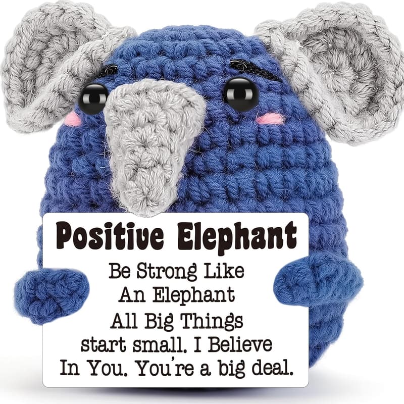 Cute Crochet Elephant Gift for Birthday, Graduation, Teens