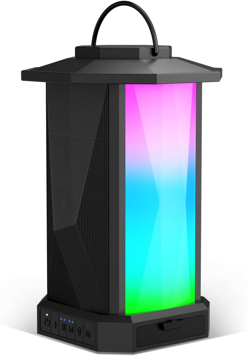 Bluetooth Outdoor Speaker with Lights, 50W, IPX5 Waterproof