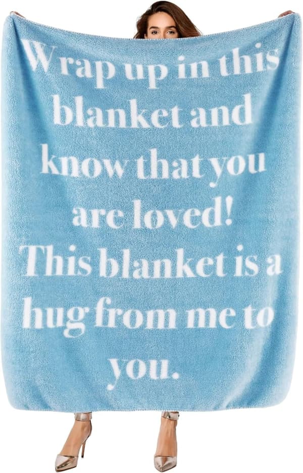 Get Well Soon Healing Blanket for Women, 50x60 Inch, Blue