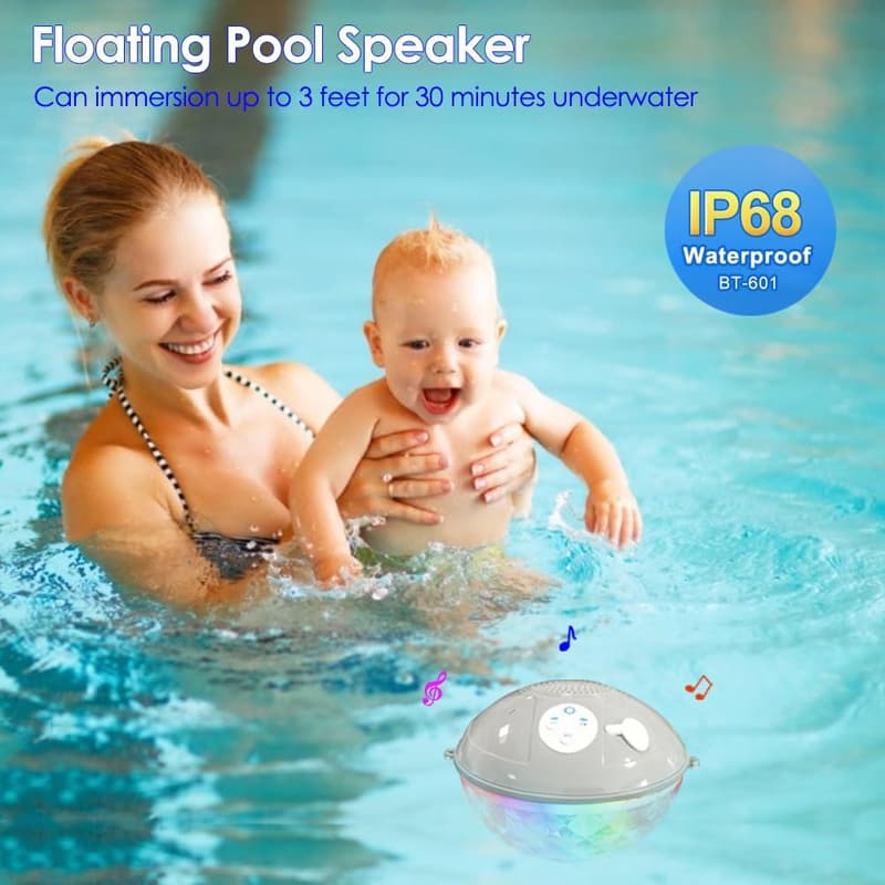 Waterproof Bluetooth Pool Speakers with Colorful Lights
