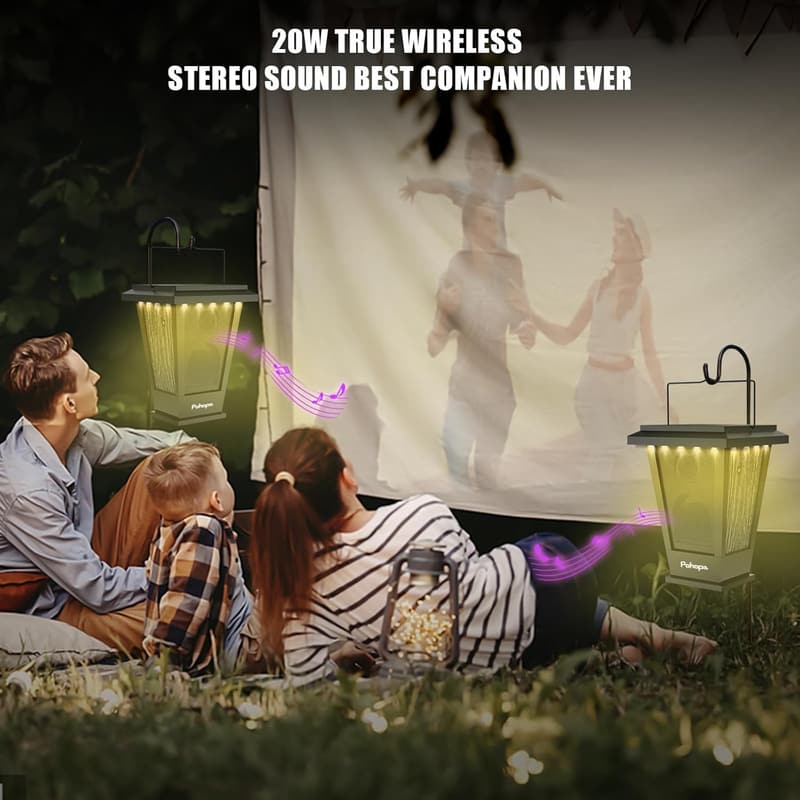 Waterproof Solar-Powered Bluetooth Speakers – 20W Stereo Pair